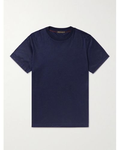 Loro Piana Cashmere-piqué T-shirt - Blue