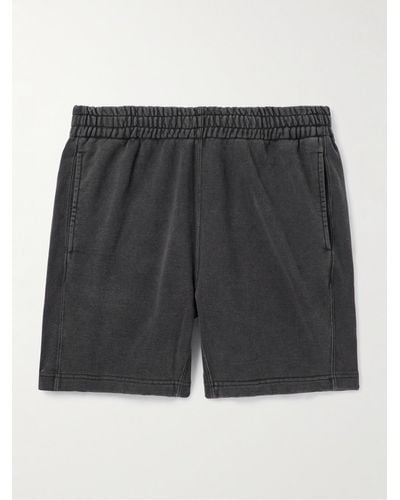 Remi Relief Straight-leg Cotton-jersey Shorts - Grey