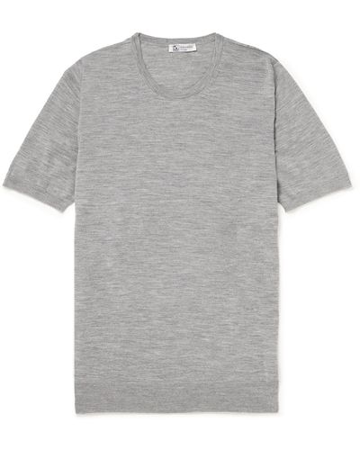 Johnstons of Elgin Merino Wool T-shirt - Gray