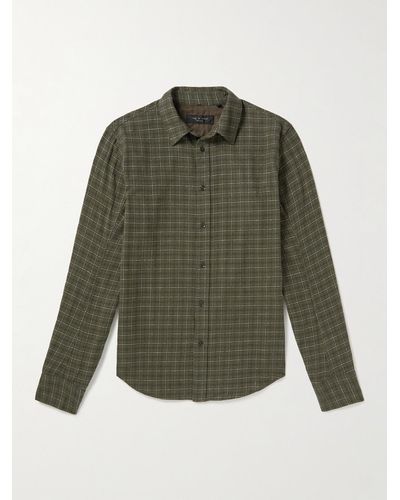 Rag & Bone Fit 2 Checked Cotton-flannel Shirt - Green