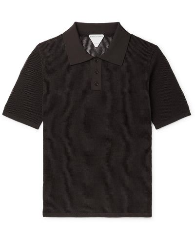 Bottega Veneta Slim-fit Tech-mesh Polo Shirt - Brown