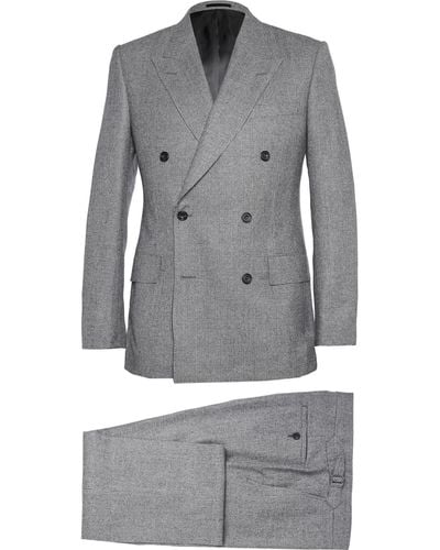 Kingsman Gray Double-Breasted Prince Of Wales Check Suit