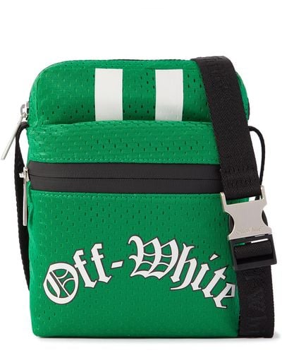 Off-White c/o Virgil Abloh Logo-print Mesh Messenger Bag - Green