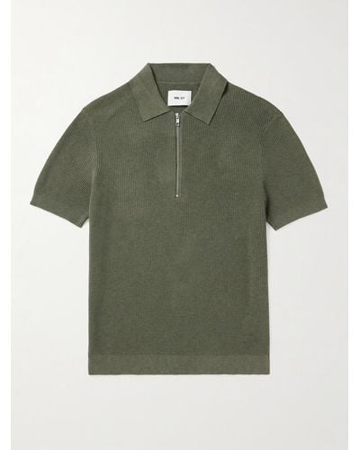 NN07 Hansie 6600 Ribbed Organic Cotton Polo Shirt - Green