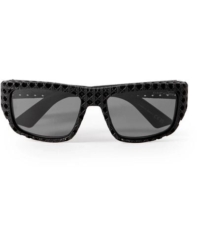 Dior Dior3d S1i Square-frame Textured-acetate Sunglasses - Black