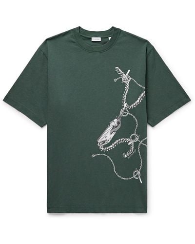 Burberry Printed Cotton-jersey T-shirt - Green