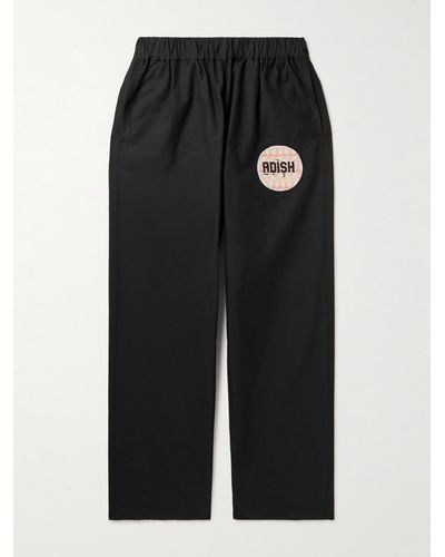Adish Straight-leg Logo-appliquéd Cotton-blend Ripstop Pants - Black
