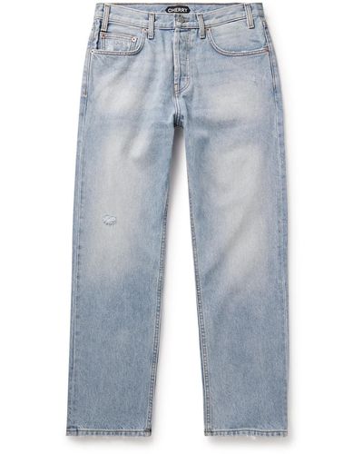 CHERRY LA Straight-leg Distressed Jeans - Blue
