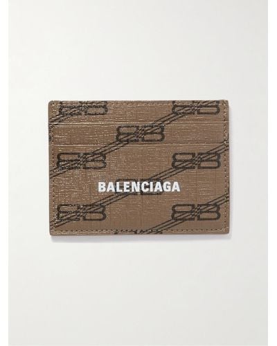 Balenciaga Logo-print Coated-canvas Cardholder - Natural