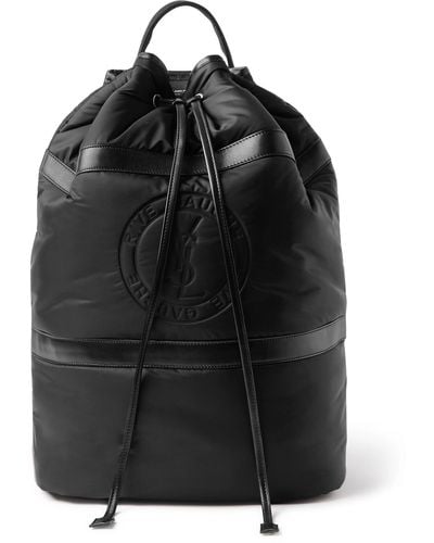 Saint Laurent Leather-trimmed Econyl® Backpack - Black
