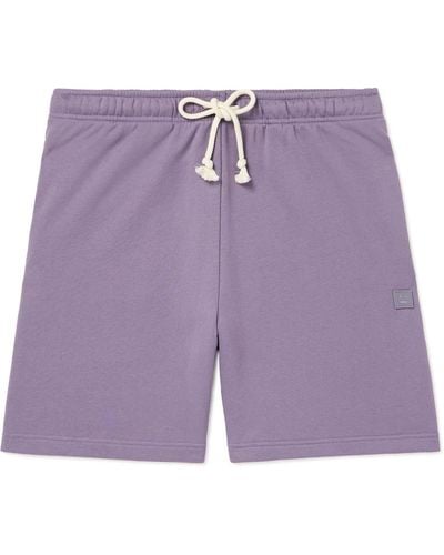 Acne Studios Forge Straight-leg Cotton-jersey Drawstring Shorts - Purple