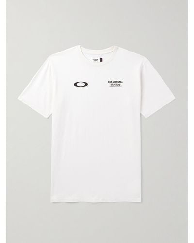 Pas Normal Studios Oakley Off-Race T-Shirt aus Baumwoll-Jersey mit Logoprint - Weiß