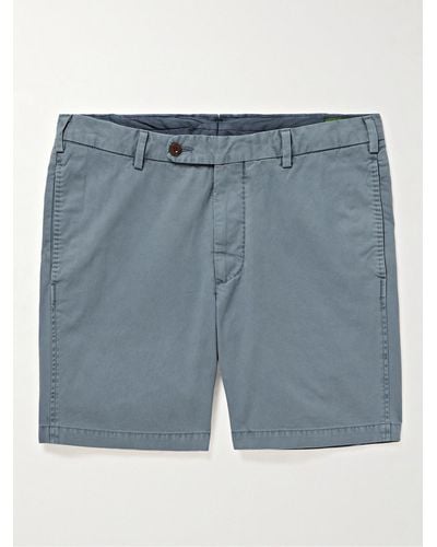 Sid Mashburn Straight-leg Garment-dyed Cotton-twill Shorts - Blue