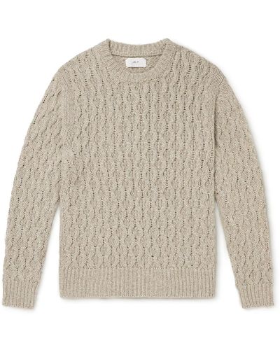 MR P. Slim-fit Cable-knit Alpaca-blend Sweater - Multicolor