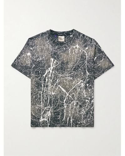 GALLERY DEPT. Paint-splattered Bleached Cotton-jersey T-shirt - Grey