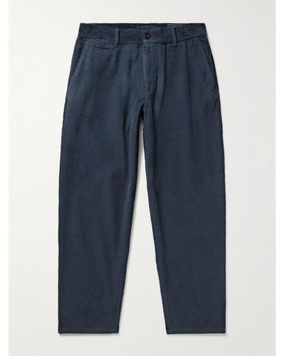 Portuguese Flannel Straight-leg Cotton-corduroy Pants - Blue
