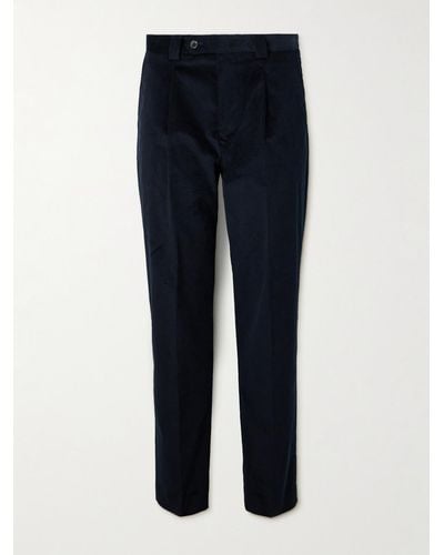 Paul Smith Pienza Stretch Cotton And Wool-blend Corduroy Suit Trousers - Blue