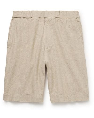NN07 Billie 5397 Straight-leg Linen And Organic Cotton-blend Shorts - Natural