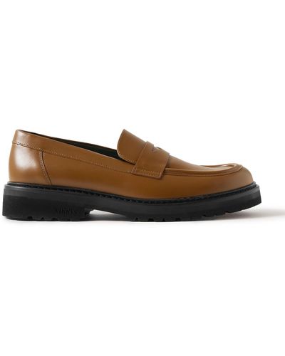 VINNY'S Richee Leather Penny Loafers - Brown