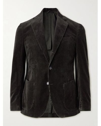 De Petrillo Slim-fit Cotton Corduroy Suit Jacket - Black