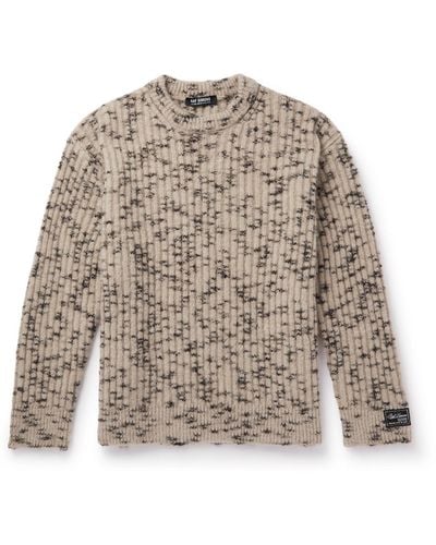 Raf Simons Space-dyed Ribbed-knit Sweater - Natural