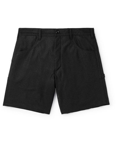 4SDESIGNS logo-print velvet-effect shorts - Multicolour