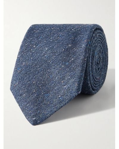 Paul Smith 8cm Cotton And Silk-blend Tie - Blue