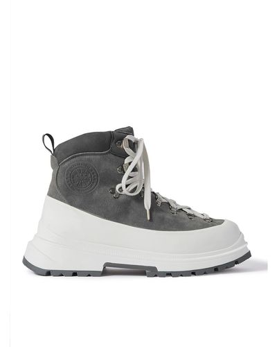 Canada Goose Journey Rubber And Nubuck-trimmed Suede Hiking Boots - White