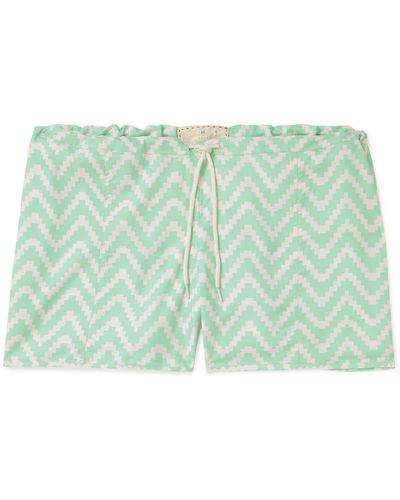 SMR Days Xuclar Straight-leg Printed Recycled-shell Swim Shorts - Green