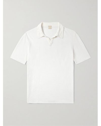 Massimo Alba Aruba Slim-fit Linen-piqué Polo Shirt - White