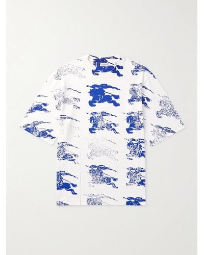 Burberry T-Shirt aus einer Baumwollmischung mit Logomuster - Mehrfarbig