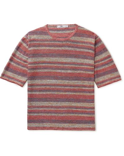 Inis Meáin Striped Linen T-shirt - Red
