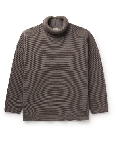 Fear Of God Oversized Virgin Wool Ottoman Rollneck Sweater - Gray