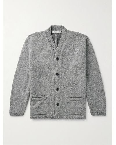 Inis Meáin Oversized Donegal Merino Wool And Cashmere-blend Cardigan - Grey