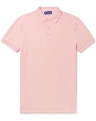 Ralph Lauren Purple Label Logo-embroidered Cotton-piqué Polo Shirt - Pink