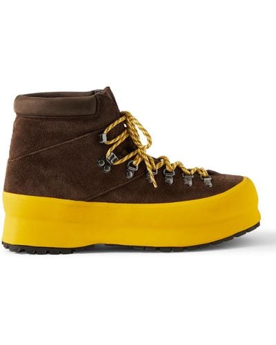 Diemme Throwing Fits Rosset Rubber-trimmed Suede Boots - Yellow