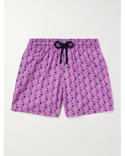 Vilebrequin Moorise Straight-leg Mid-length Printed Recycled Swim Shorts - Purple
