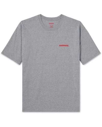 Neighborhood Logo-print Cotton-jersey T-shirt - Gray