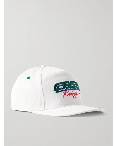 Casablanca Casa Racing Logo-embroidered Cotton-twill Baseball Cap - White