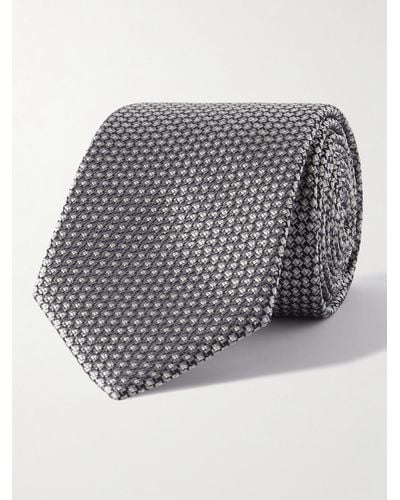 Brioni 8cm Silk-jacquard Tie - Grey