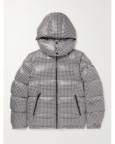 Moncler Genius 7 Moncler Frgmt Hiroshi Fujiwara Socotrine Houndstooth-print Shell Hooded Down Jacket - Grey