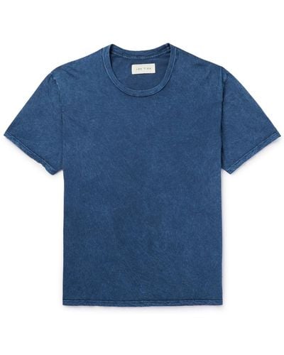 Les Tien Garment-dyed Cotton-jersey T-shirt - Blue