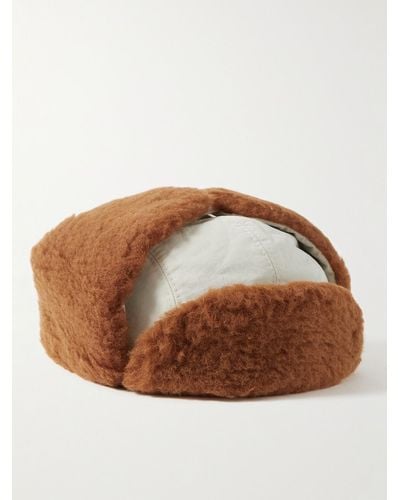 A Kind Of Guise Khoni Trapper-Mütze aus recyceltem Nylon und Fleece aus einer Woll-Baumwollmischung - Braun