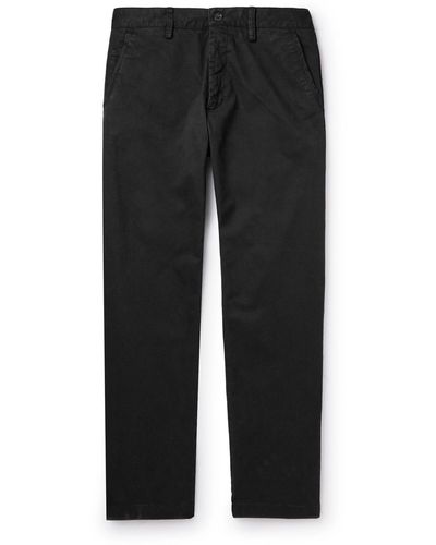 NN07 Alex 1010 Straight-leg Stretch Organic Cotton-twill Pants - Black