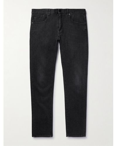 Belstaff Slim-fit Washed Straight-leg Jeans - Black