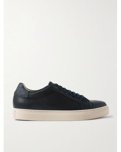 Paul Smith Basso Lux Suede-trimmed Leather Trainers - Blue