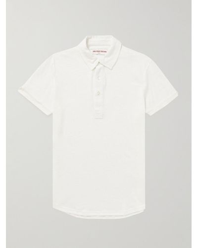 Orlebar Brown Sebastian Slim-fit Linen-jersey Polo Shirt - White