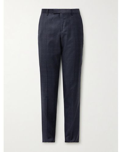 Paul Smith Slim-fit Prince Of Wales Checked Wool Suit Trousers - Blue