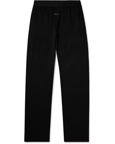 Fear Of God Logo-appliquéd Cotton-jersey Pajama Pants - Black