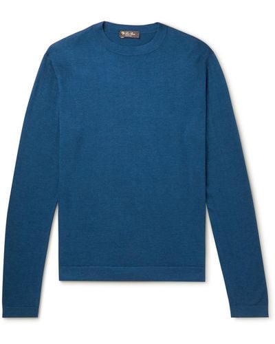 Loro Piana Cashmere And Silk-blend Sweater - Blue
